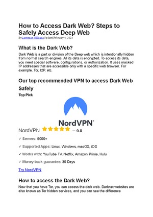 how to access dark web